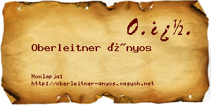 Oberleitner Ányos névjegykártya